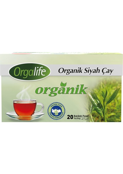 Organik Bardak Poşet Siyah Çay 20'li