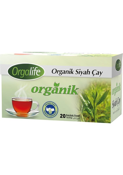 Organik Bardak Poşet Siyah Çay 20'li