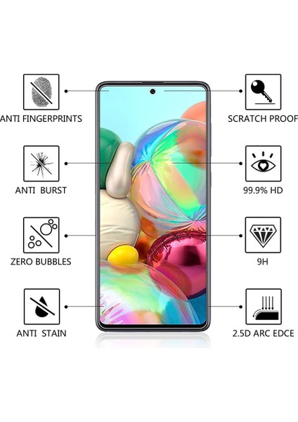 Samsung Galaxy A72 Uyumlu Tamperli Kırılmaz Cam Ekran Koruyucu modelleri