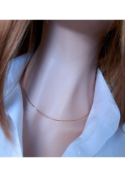 Italyan Yılan Zincir 14K Altın Kpl. Kolye