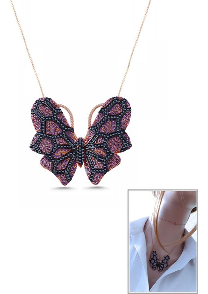 Dev Mor Kelebek Kolye fiyatları