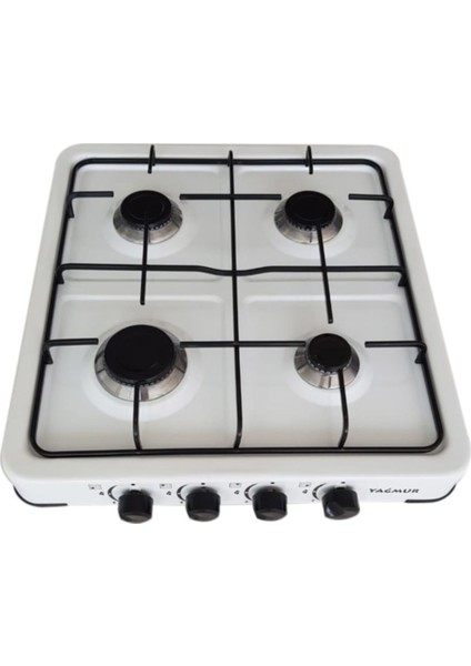 Cam Emaye Set Üstü 4 Gözlü 4 Lü Ocak Tüplü(Lpg)