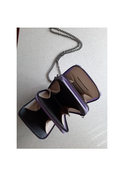 Kadın Cüzdan Tasarımlı Postacı Çantası Mor fiyatları