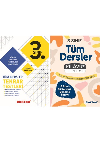 Tudem Yayınları 3. Sınıf 2'li Set (Tekrar Testleri + Kılavuz Deneme) - ı