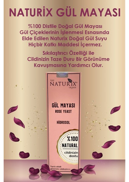 Tonik Etkili Bitkisel Gül Suyu Gül Mayası + Gül Özlü Nemlendirici El Yüz Vücut Kremi 250 ml