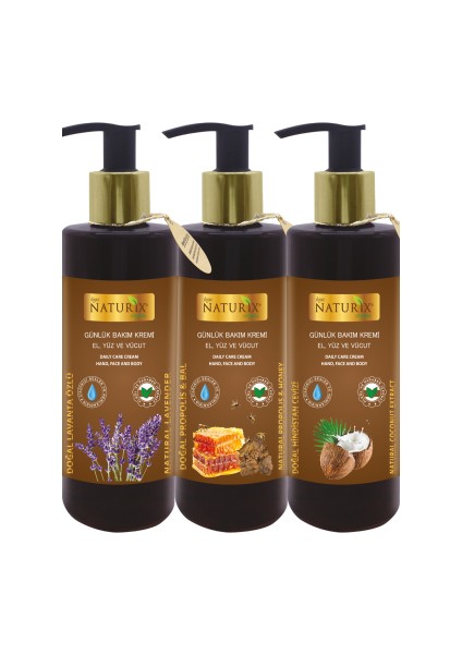 Doğal Propolis & Bal Özlü - Lavanta - Hindistan Cevizi 250 ml Nemlendirici El - Yüz - Vücut Kremi