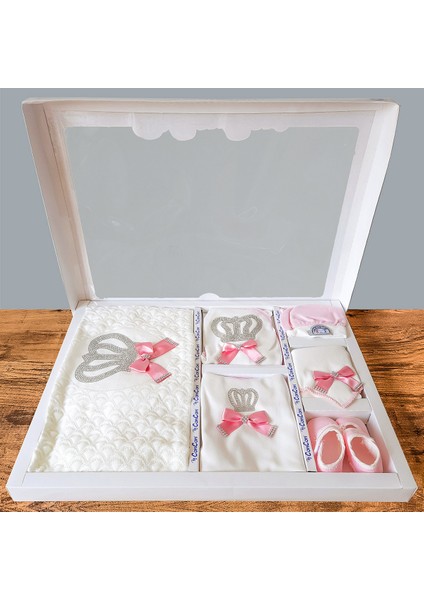 Kız Bebek Hastane Çıkışı 10 Parça Pembe Kedi Desenli