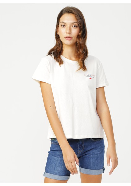 Lee Cooper 202 Lcf 242029   Ekru Kadın T-Shirt