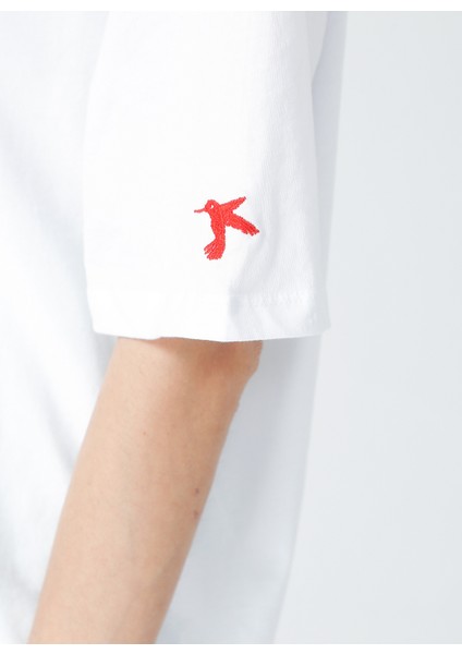 Bisiklet Yaka Düz Beyaz Kadın T-Shirt DANTITA indirimleri