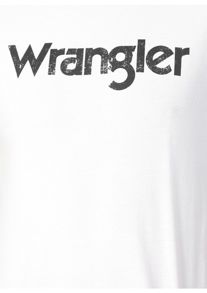 WRANGLER Erkek Kırık Beyaz Regular Fit Bisiklet Yaka T-Shirt