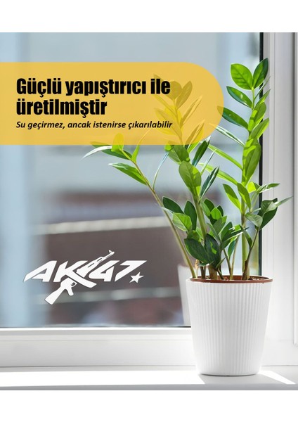 | AK47 | Araba Laptop Duvar Folyo Sticker 10 x 4 cm fırsatları
