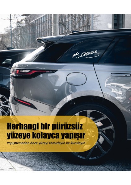 | Atatürk İmza | Araba Laptop Duvar Folyo Sticker 10 x 3 cm fiyatları