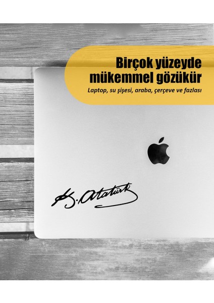 | Atatürk İmza | Araba Laptop Duvar Folyo Sticker 10 x 3 cm modelleri