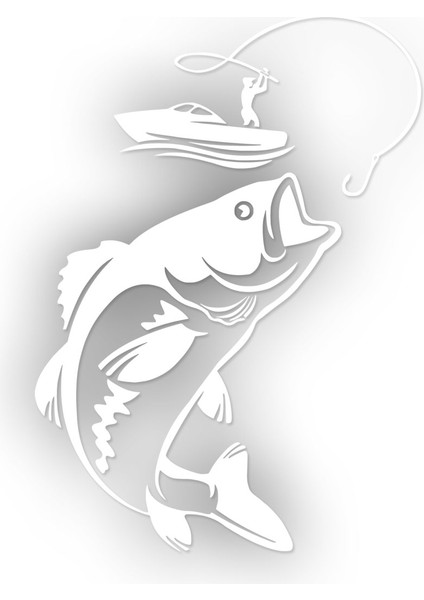 Balık Tutan Adam Sticker 15 x 21 cm