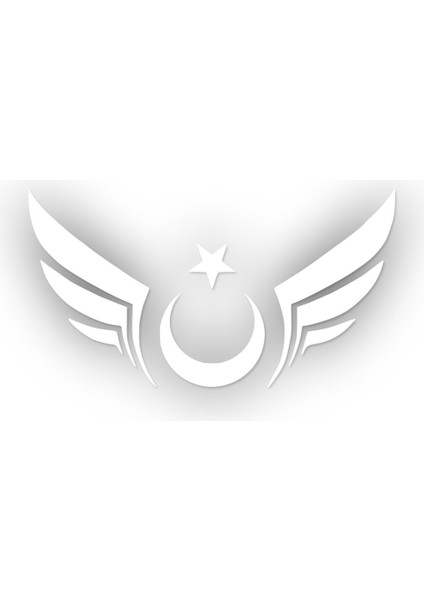 Kanatlı Türk Bayrağı Sticker 25 x 12,5 cm