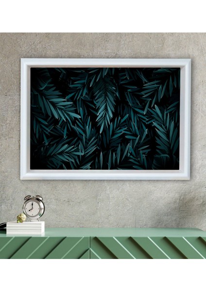 Gift Yapraklar Tasarımlı Özel Ahşap Çerçeveli Tablo 30X46CM-2