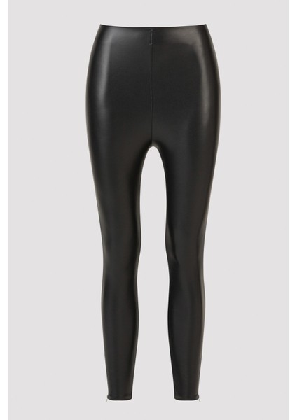 Leather Look Chıc Thermal Legging