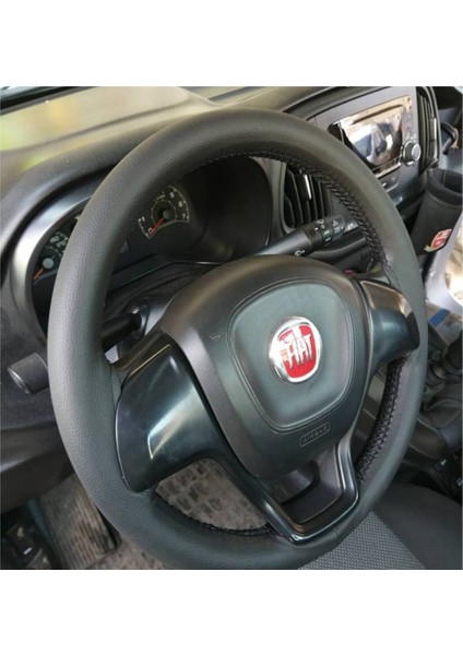 Fiat Doblo 2010 ve Sonrası Dikmeli Direksiyon Kılıfı Siyah (11CM)