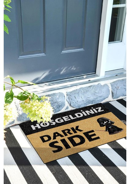 Dark Side Kapı Önü Paspası Dekoratif Kapı Paspası Dış Mekân Paspas Ev Içi Paspası 45X70CM