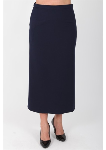 Ladıes Fırst Büyük Beden 3571 Lacivert Klasik Etek