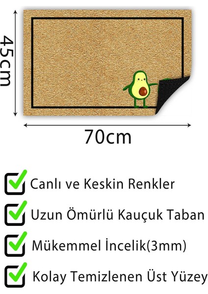 Kapı Önü Paspası Dekoratif Kapı Paspası Dış Mekân Paspas Ev Içi Paspası 45X70CM