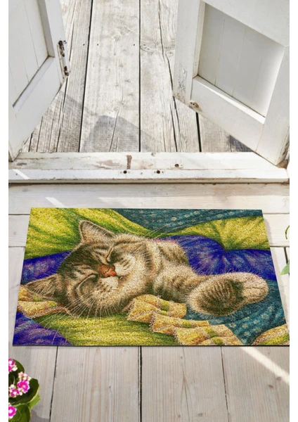 Buket Home Kapı Önü Paspası Dekoratif Kapı Paspası Dış Mekân Paspas Ev Içi Paspası 45X70CM