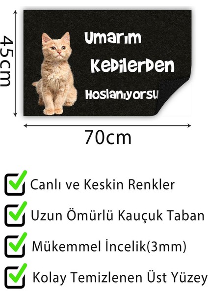 Umarım Kapı Önü Paspası Dekoratif Kapı Paspası Dış Mekân Paspas Ev Içi Paspası 45X70CM