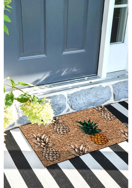 Ananas Kapı Önü Paspası Dekoratif Kapı Paspası Dış Mekân Paspas Ev Içi Paspası 45X70CM