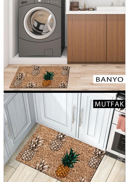 Ananas Kapı Önü Paspası Dekoratif Kapı Paspası Dış Mekân Paspas Ev Içi Paspası 45X70CM