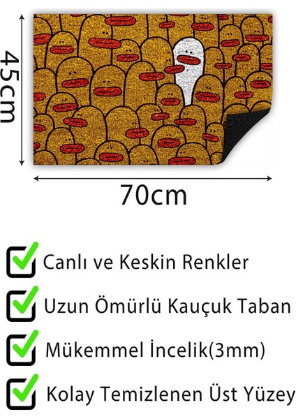 Kapı Önü Paspası Dekoratif Kapı Paspası Dış Mekân Paspas Ev Içi Paspası 45X70CM