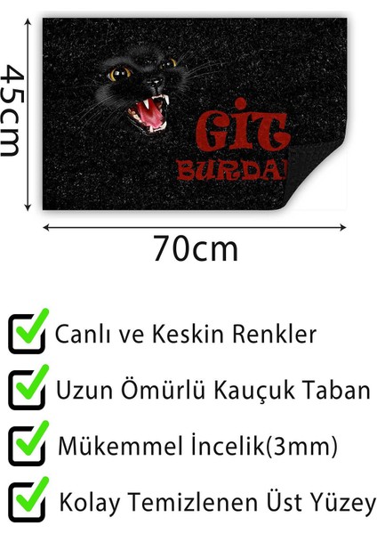 Kapı Önü Paspası Dekoratif Kapı Paspası Dış Mekân Paspas Ev Içi Paspası 45X70CM