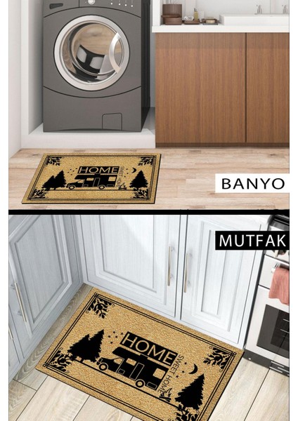 Karavan Kapı Önü Paspası Dekoratif Kapı Paspası Dış Mekân Paspas Ev Içi Paspası 45X70CM