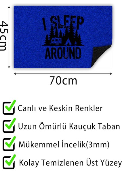 Kamp Kapı Önü Paspası Dekoratif Kapı Paspası Dış Mekân Paspas Ev Içi Paspası 45X70CM