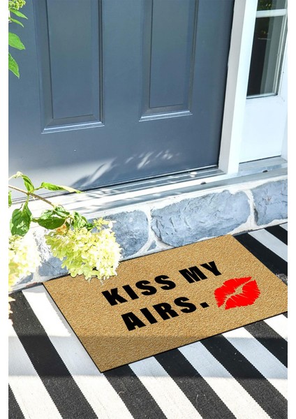 Kiss My Aırs Kapı Önü Paspası Dekoratif Kapı Paspası Dış Mekân Paspas Ev Içi Paspası 45X70CM
