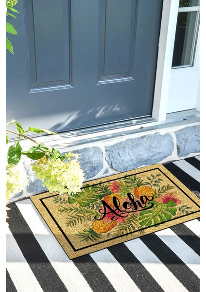 Aloha Kapı Önü Paspası Dekoratif Kapı Paspası Dış Mekân Paspas Ev Içi Paspası 45X70CM