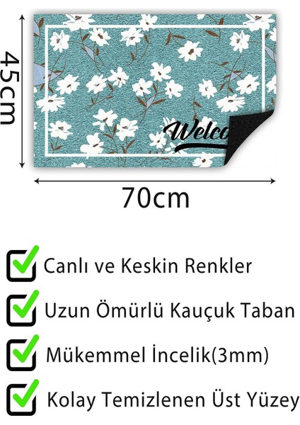 Kapı Önü Paspası Dekoratif Kapı Paspası Dış Mekân Paspas Ev Içi Paspası 45X70CM