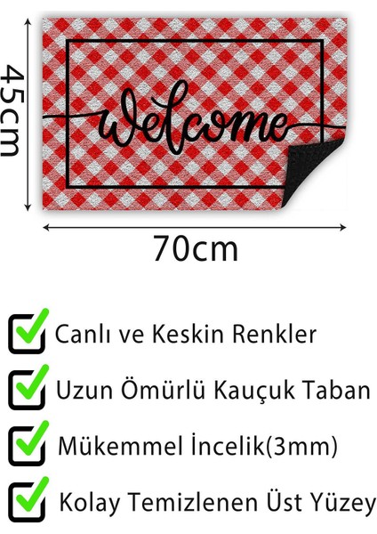 Kapı Önü Paspası Dekoratif Kapı Paspası Dış Mekân Paspas Ev Içi Paspası 45X70CM