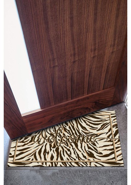 Zebra Welcome Kapı Önü Paspası Dekoratif Kapı Paspası Dış Mekân Paspas Ev Içi Paspası 45X70CM