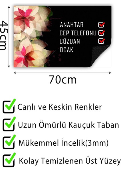Kapı Önü Paspası Dekoratif Kapı Paspası Dış Mekân Paspas Ev Içi Paspası 45X70CM