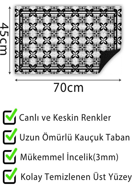 Kapı Önü Paspası Dekoratif Kapı Paspası Dış Mekân Paspas Ev Içi Paspası 45X70CM