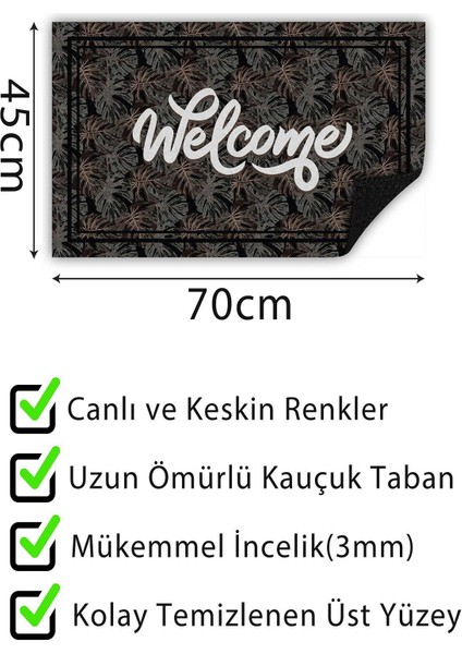 Kapı Önü Paspası Dekoratif Kapı Paspası Dış Mekân Paspas Ev Içi Paspası 45X70CM