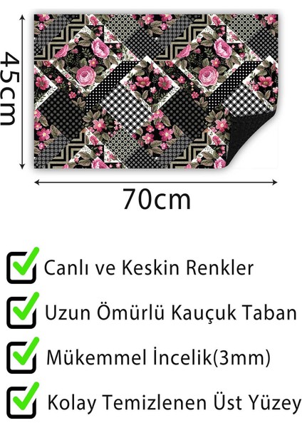 Kapı Önü Paspası Dekoratif Kapı Paspası Dış Mekân Paspas Ev Içi Paspası 45X70CM