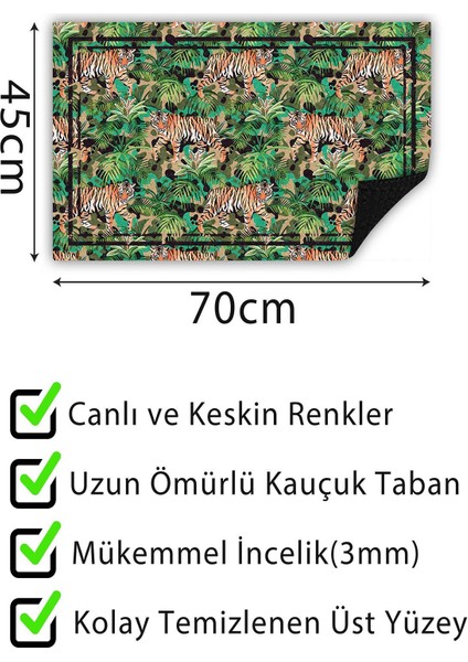 Buket Home Kapı Önü Paspası Dekoratif Kapı Paspası Dış Mekân Paspas Ev Içi Paspası 45X70CM