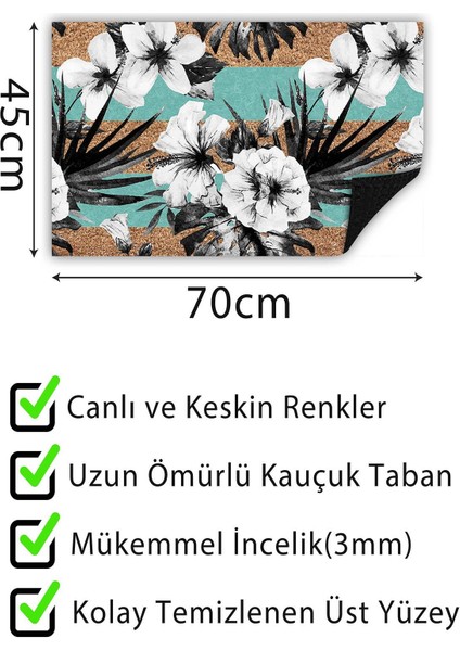 Kapı Önü Paspası Dekoratif Kapı Paspası Dış Mekân Paspas Ev Içi Paspası 45X70CM