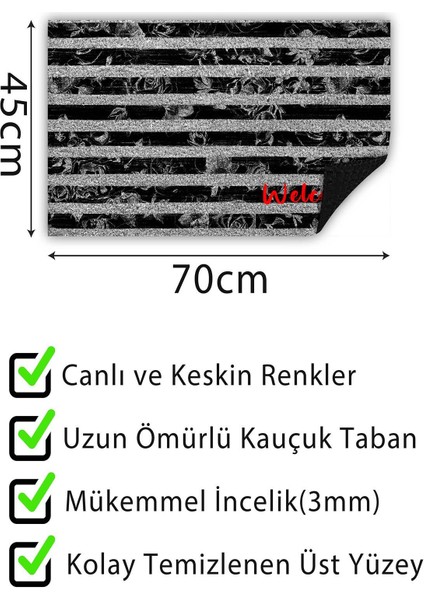 Kapı Önü Paspası Dekoratif Kapı Paspası Dış Mekân Paspas Ev Içi Paspası 45X70CM