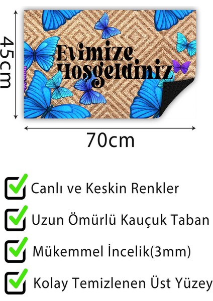 Kapı Önü Paspası Dekoratif Kapı Paspası Dış Mekân Paspas Ev Içi Paspası 45X70CM