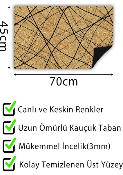 Kapı Önü Paspası Dekoratif Kapı Paspası Dış Mekân Paspas Ev Içi Paspası 45X70CM