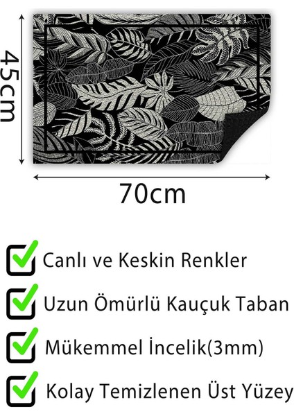 Kapı Önü Paspası Dekoratif Kapı Paspası Dış Mekân Paspas Ev Içi Paspası 45X70CM