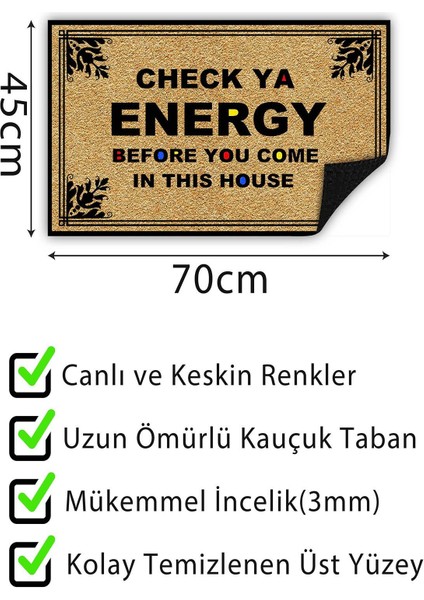 Kapı Önü Paspası Dekoratif Kapı Paspası Dış Mekân Paspas Ev Içi Paspası 45X70CM