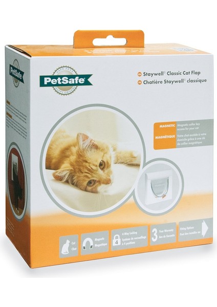 Pet Safe Petsafe 932 Ef Staywell Klasik Mıknatıslı 4 Yönlü Kilitli Kapı Beyaz